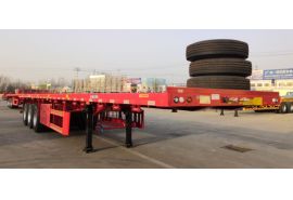 CIMC 3 Axle 40 Foot Flatbed Semi Trailer is ready shipping to Dominica