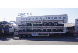 A Set of CIMC 3 Axle 40 Ft Container Trailer Flatbed Semi Trailer will export to Kenya