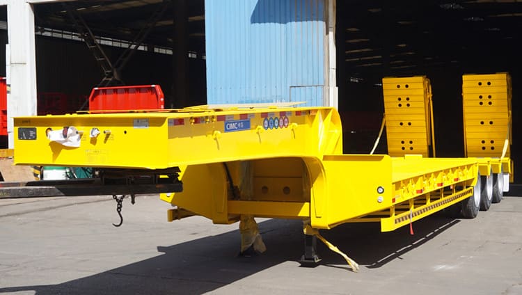 3 Line 6 Axle 100Ton Hydraulic Low Bed Semi Truck Trailer for Sale in Chile
