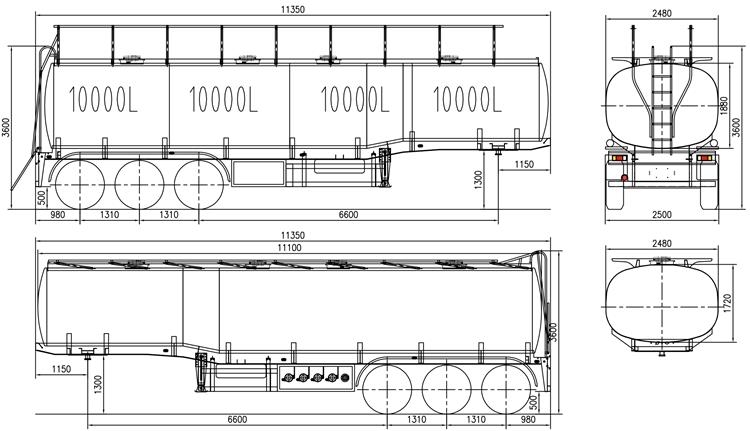 CIMC Tank 40000 Litre Diesel Fuel Tanker Trailer for Sale in Costa Rica