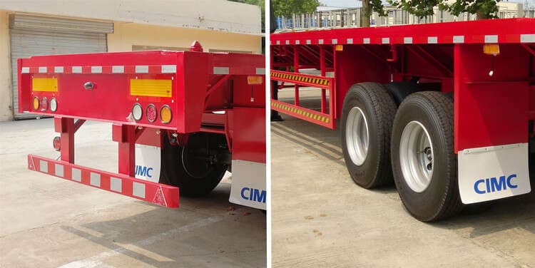 2 axle flatbed trailers with container lock for sale