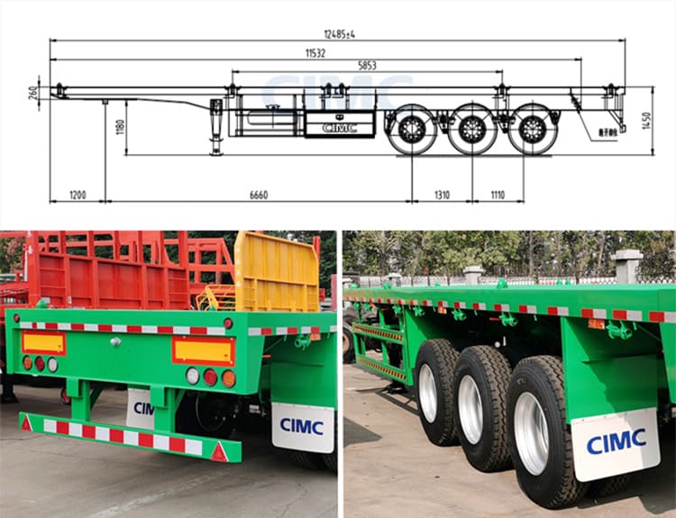 40 Foot 3 Axle Flatbed Semi Trailer for Sale