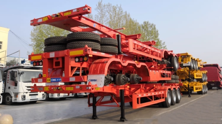 3 axles 40ft skeleton container semi trailer for sale in Madagascar