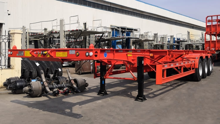 3 axles 40ft skeleton container semi trailer for sale in Madagascar