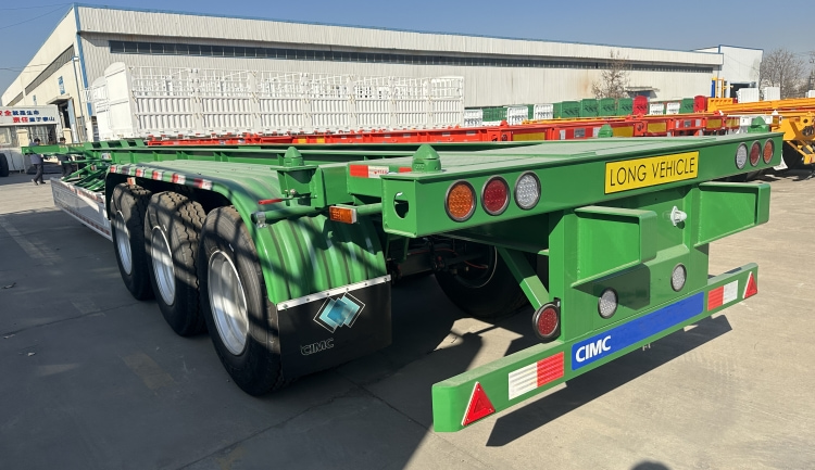 CIMC Tri Axle 12m Skeletal Trailer for Sale in Mauritius | Skeletal Container Trailer | CIMC Trailer Manufacturer